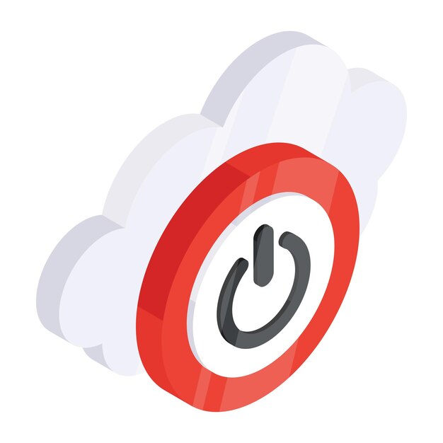 Icono de diseño moderno de cierre de la nube