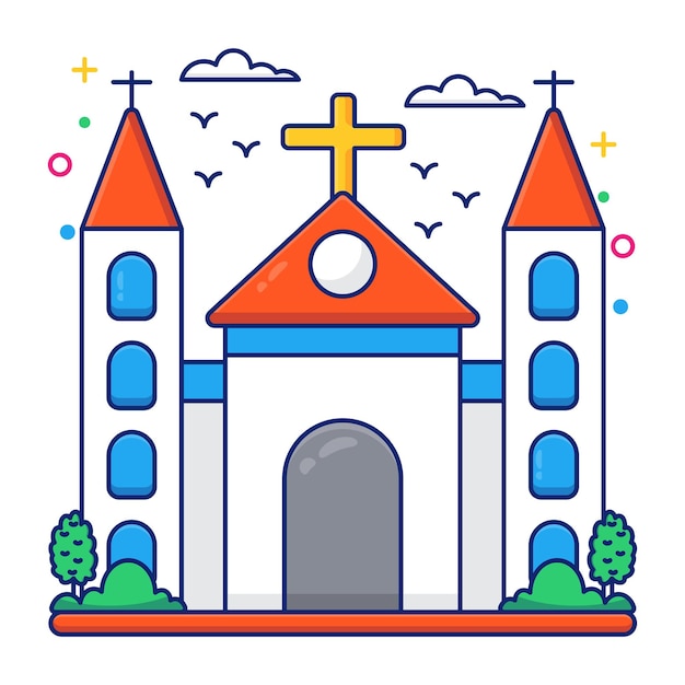 Vector icono del diseño moderno de la iglesia católica