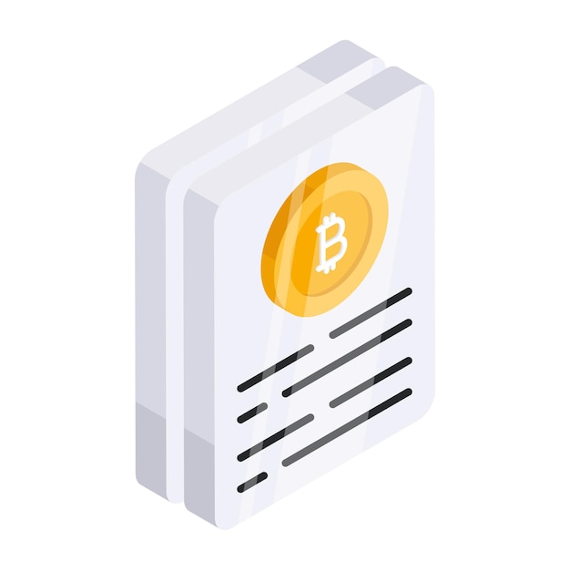 El icono de diseño moderno del informe de bitcoin
