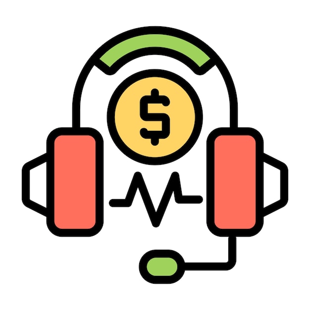 Icono de diseño moderno de la línea de ayuda bancaria