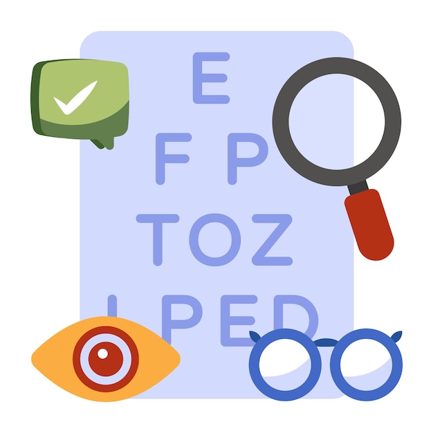 El icono de diseño moderno de la prueba ocular