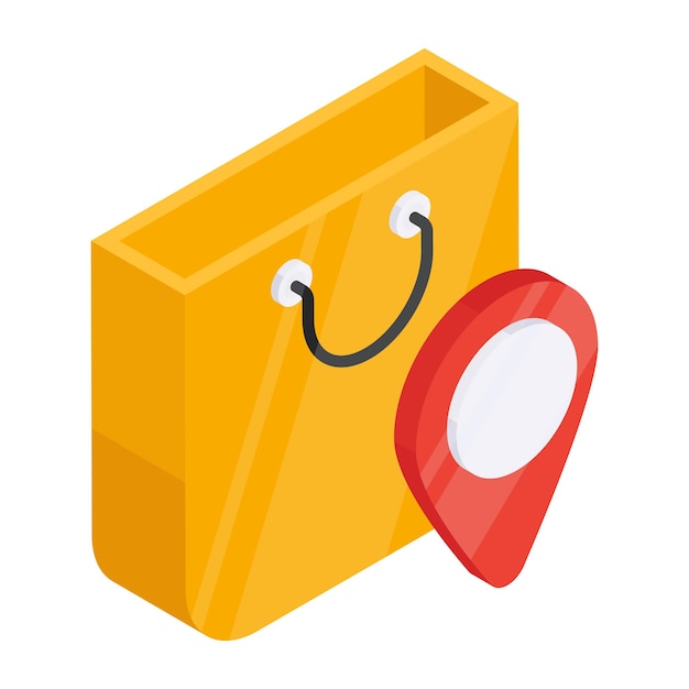 Icono de diseño moderno de la ubicación de compras