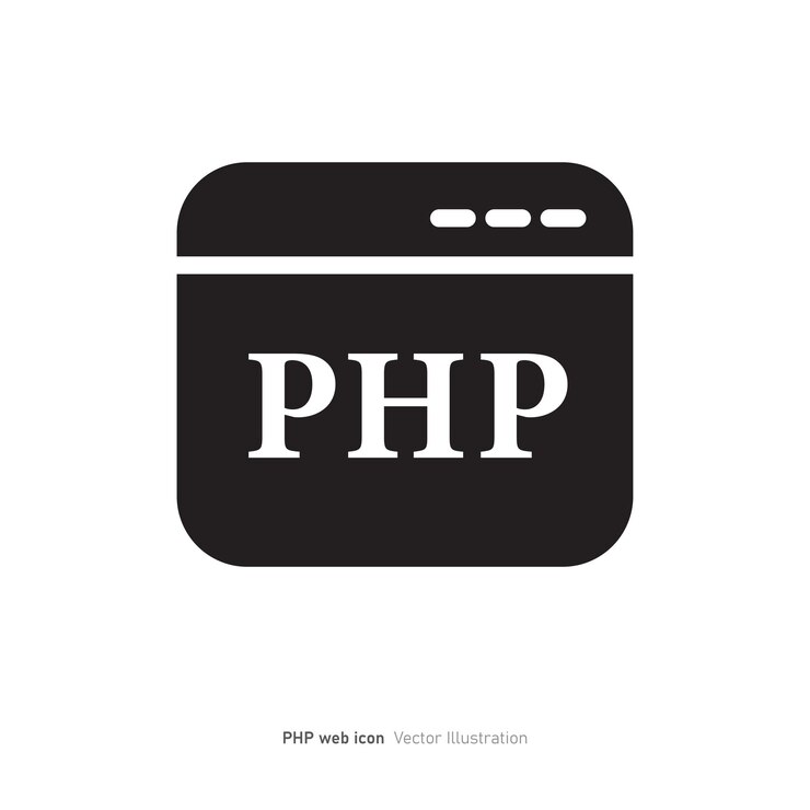 Vector icono de diseño de página web php icono de guión para ilustración vectorial de sitio web