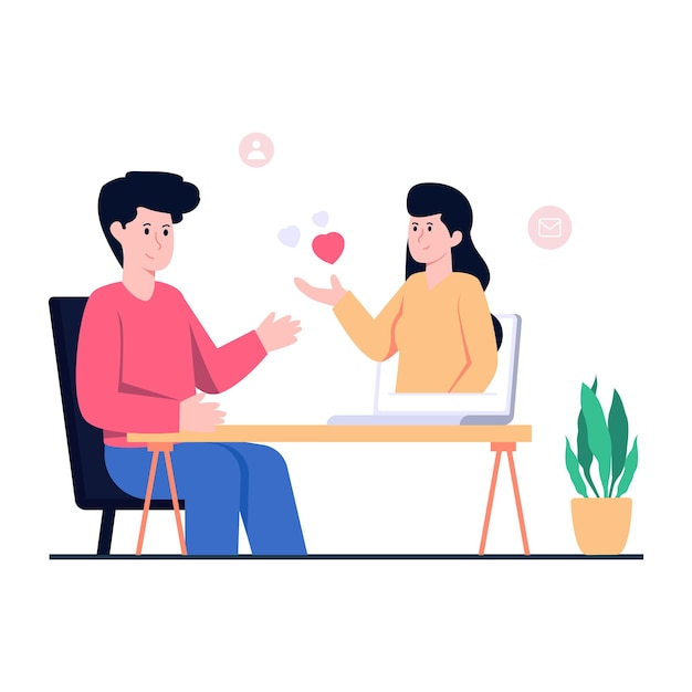 Icono de diseño perfecto de amor virtual