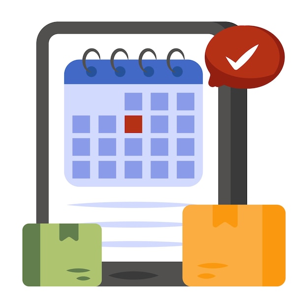 Icono de diseño perfecto del horario de paquetes.