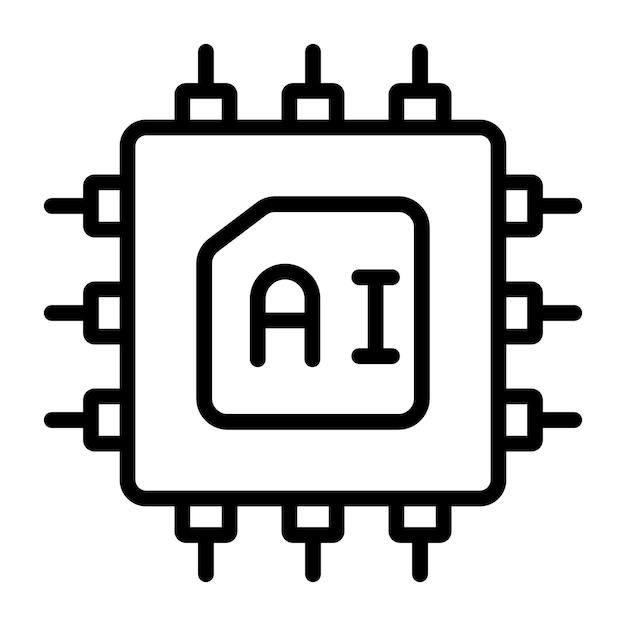 El icono de diseño perfecto del microchip