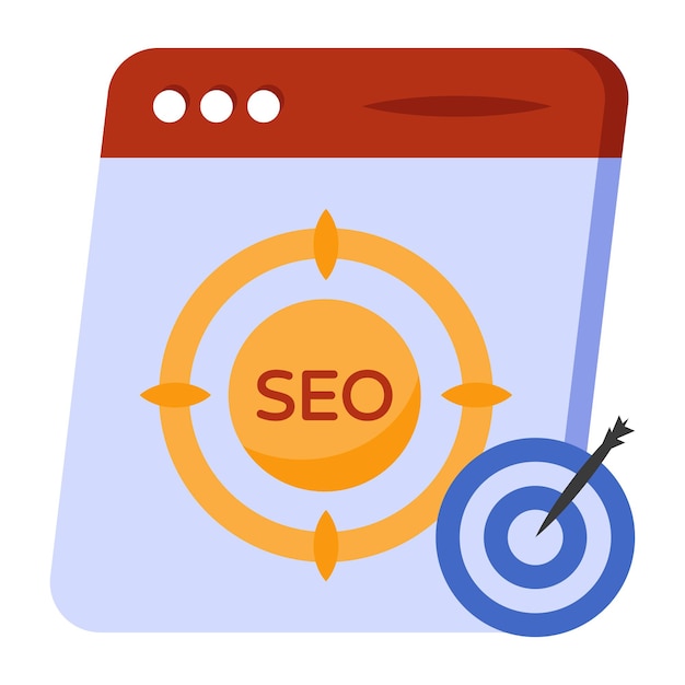 El icono de diseño perfecto del objetivo SEO