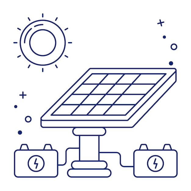 Icono de diseño perfecto del panel solar.