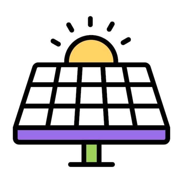 Icono de diseño perfecto del panel solar.