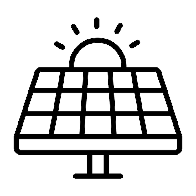 Icono de diseño perfecto del panel solar.