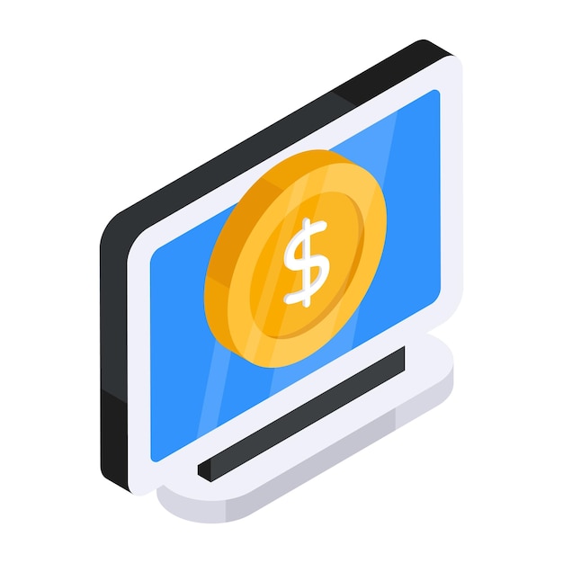 Icono de diseño plano conceptual de pago por clic
