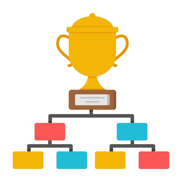 Icono de diseño plano de la copa del trofeo