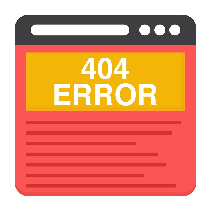 Vector un icono de diseño plano del error 404