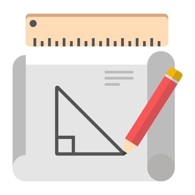 Un icono de diseño plano de la geometría