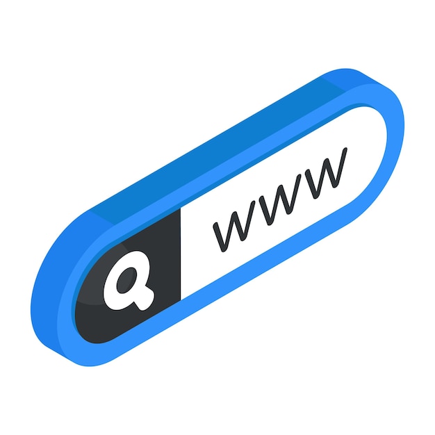 Un icono de diseño plano del vector del cuadro de búsqueda