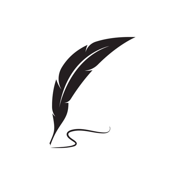 Icono de diseño de pluma de ave y ilustración de logotipo