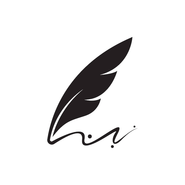 Icono de diseño de pluma de pluma y ilustración del logotipo