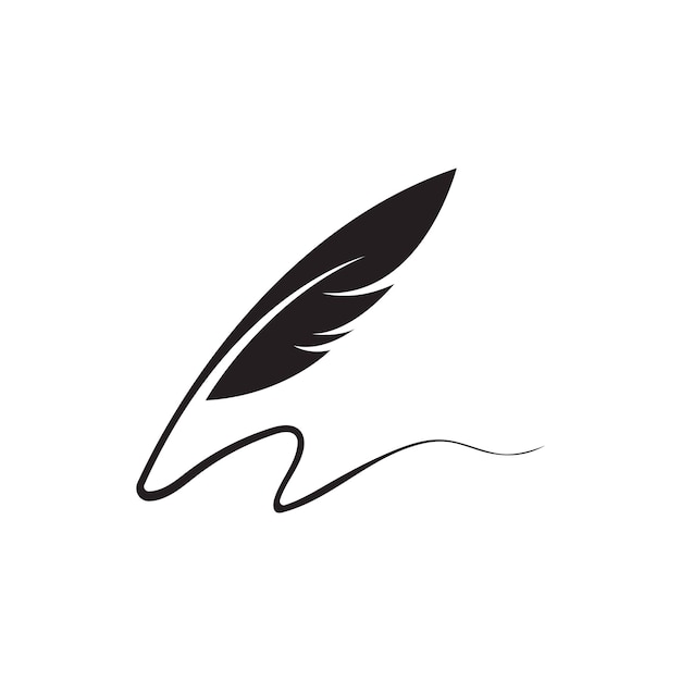 Icono de diseño de pluma de pluma y ilustración del logotipo