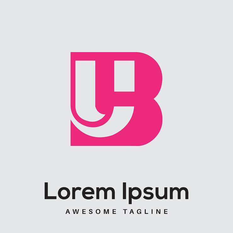 Vector icono de diseño posterior del logotipo de bu para la empresa