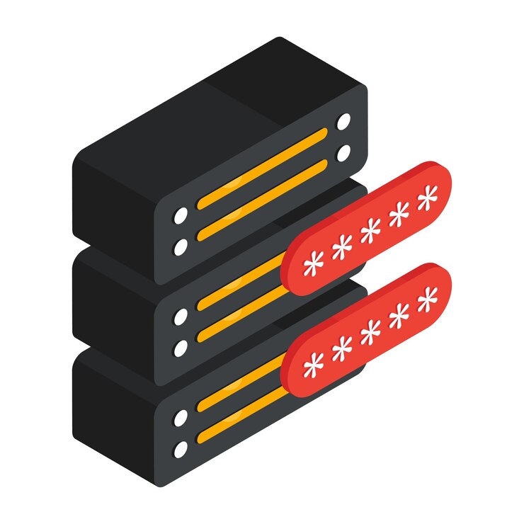 Vector icono de diseño premium de la contraseña del servidor