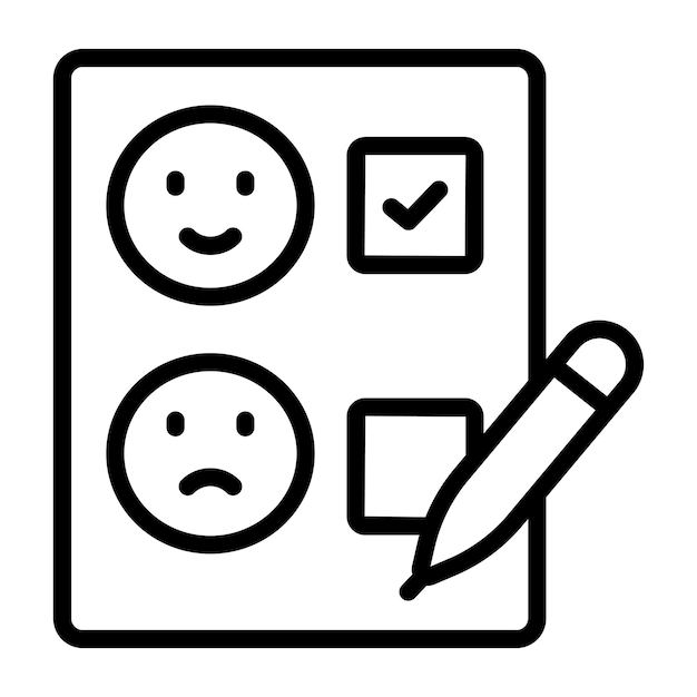 Icono de diseño premium de la encuesta de retroalimentación