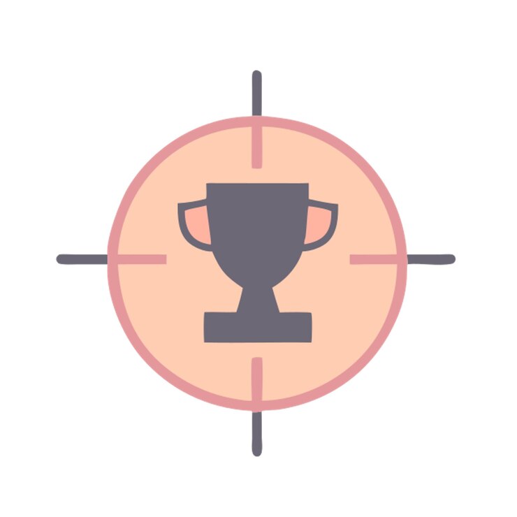 Vector un icono de diseño que represente el objetivo principal del mes el icono debe ser simple claro y fácil