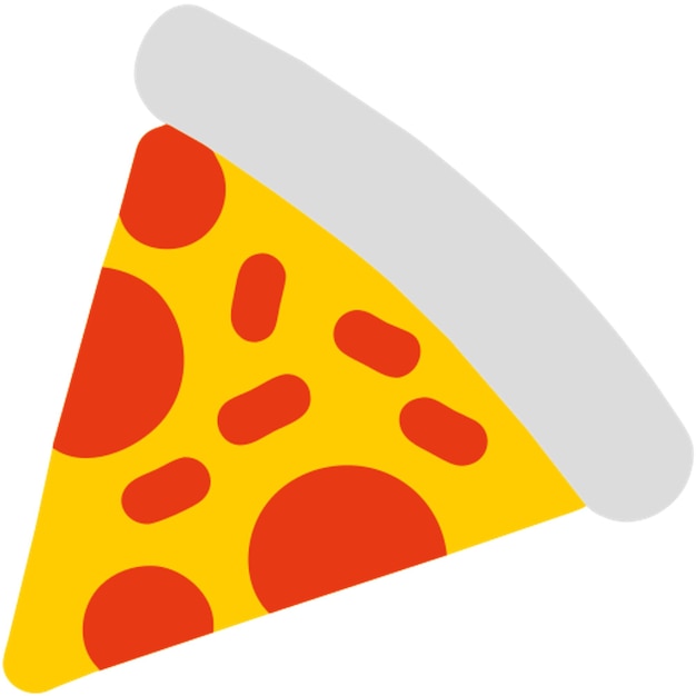 un icono de diseño de rebanada de pizza con cubiertas clásicas icono de formas de colores