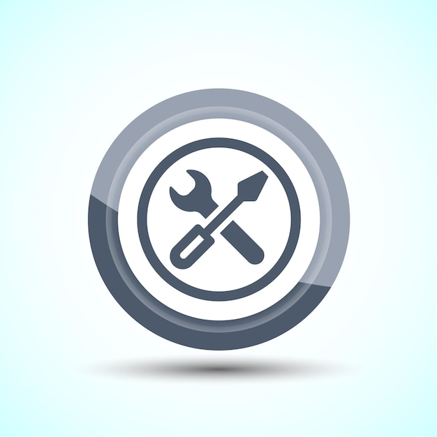 Icono de diseño de servicio Ilustración herramientas de mantenimiento Icono para aplicaciones y sitios web Diseño de botón de color gris