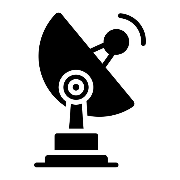 Un icono de diseño sólido de la antena parabólica