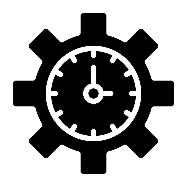 Un ícono de diseño sólido de gestión del tiempo