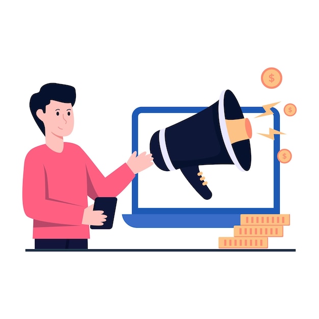 Icono de diseño único de anuncio financiero
