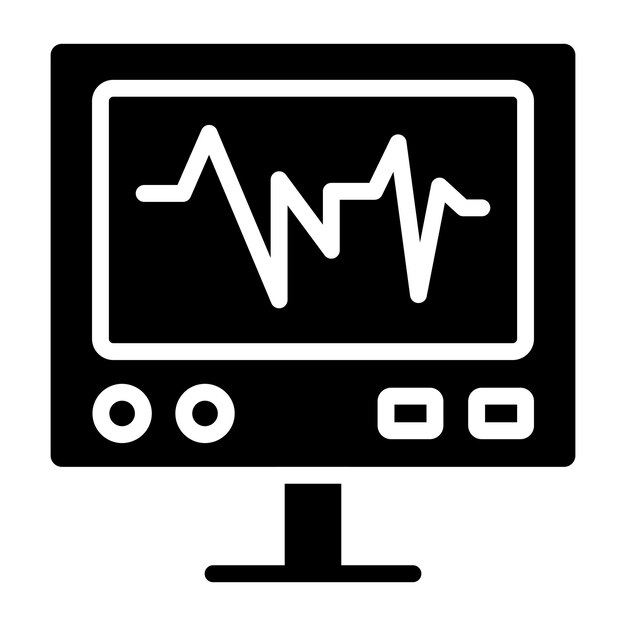 Un icono de diseño único del monitor de ecg