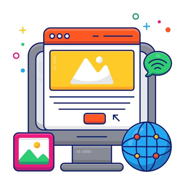 Icono de diseño único del paisaje web