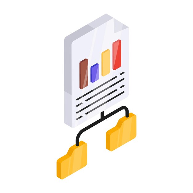 Un icono de diseño único de la red de informes empresariales