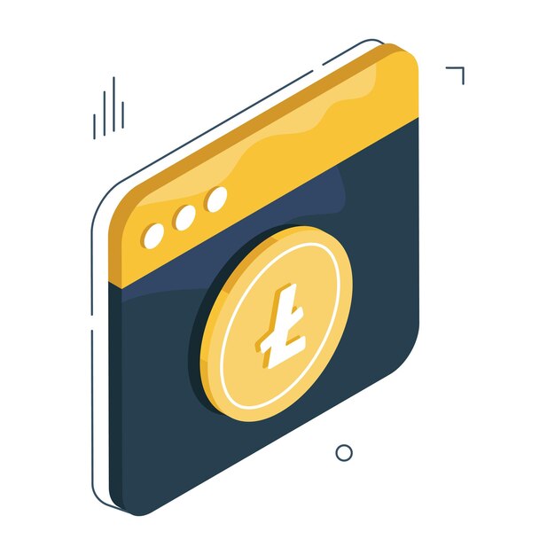 Un icono de diseño único del sitio web de litecoin