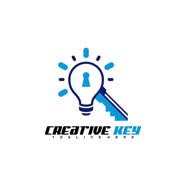 Icono de diseño de vector de logotipo de clave creativa