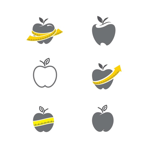 Vector icono de diseño de vector de manzana saludable