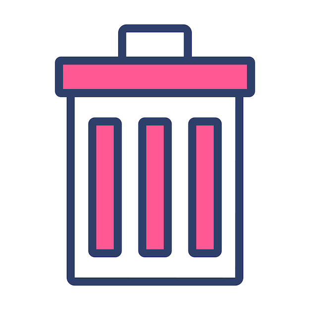 Icono de diseño vectorial de la basura de eliminación en estilo de moda