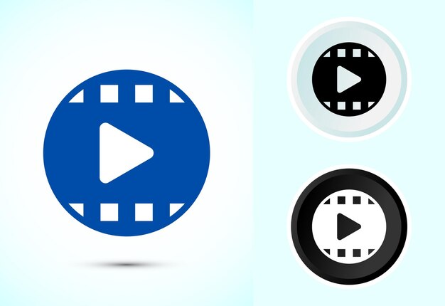 Icono de diseño de vídeo Ilustración de cámara Icono de cámara de vídeo Símbolo de película Signo