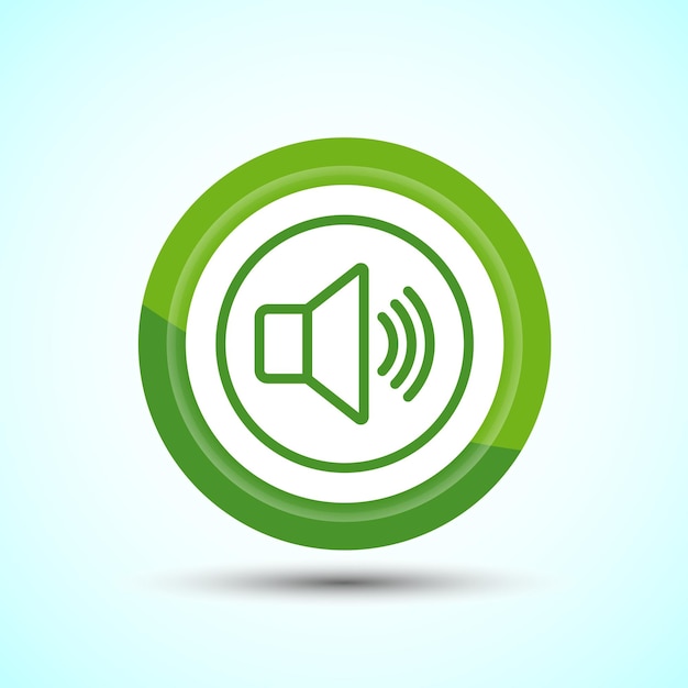 Icono de diseño de volumen Ilustración Icono de sonido para aplicaciones y sitios web Diseño de botón de color verde