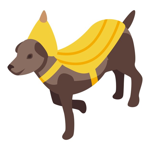 Vector el icono del disfraz de perro plátano vector isométrico criatura festiva