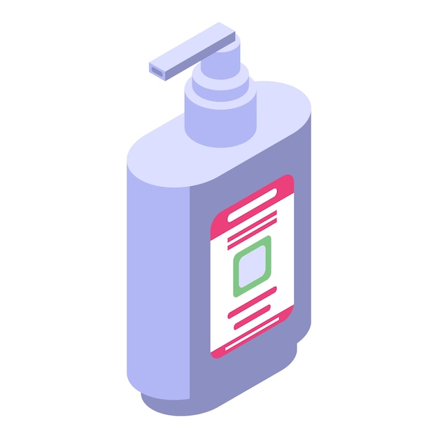 Icono de dispensador de jabón Isométrico del icono de vector de dispensador de jabón para diseño web aislado sobre fondo blanco