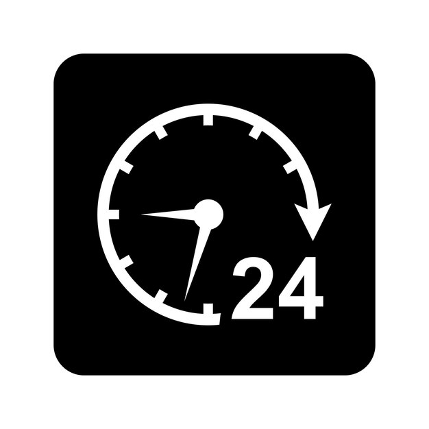 Icono de disponibilidad durante todo el día Diseño vectorial redondeado