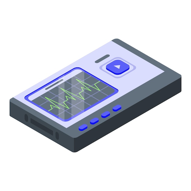 Vector icono de dispositivo cardiólogo isométrico del icono de vector de dispositivo cardiólogo para diseño web aislado sobre fondo blanco