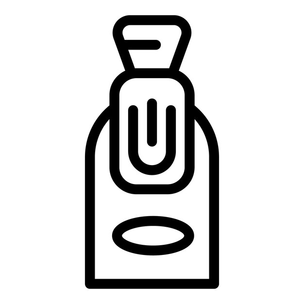 El icono del dispositivo de cuidado de la cutícula es el vector del contorno del empujador de uñas