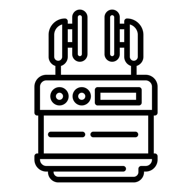 Icono de dispositivo desfibrilador Contorno icono de vector de dispositivo desfibrilador para diseño web aislado sobre fondo blanco
