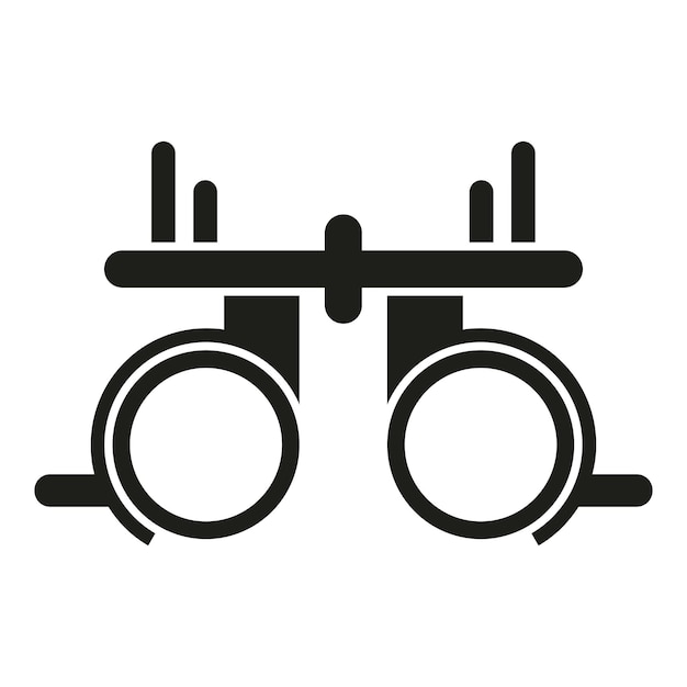 Icono de dispositivo médico simple vector Prueba ocular Examen de visión