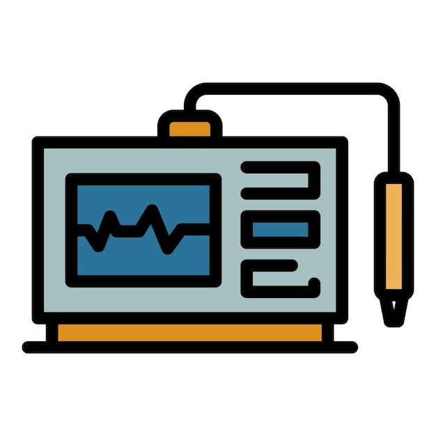 Vector el icono del dispositivo de radio de frecuencia es un icono vectorial del dispositivo de radio de frecuencia de contorno, de color plano y aislado.