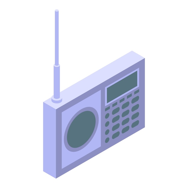 Vector icono de dispositivo de radio isométrico del icono de vector de dispositivo de radio para diseño web aislado sobre fondo blanco