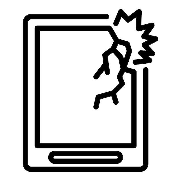 Icono de dispositivo de tableta de bloqueo Icono de vector de dispositivo de tableta de bloqueo de esquema para diseño web aislado sobre fondo blanco